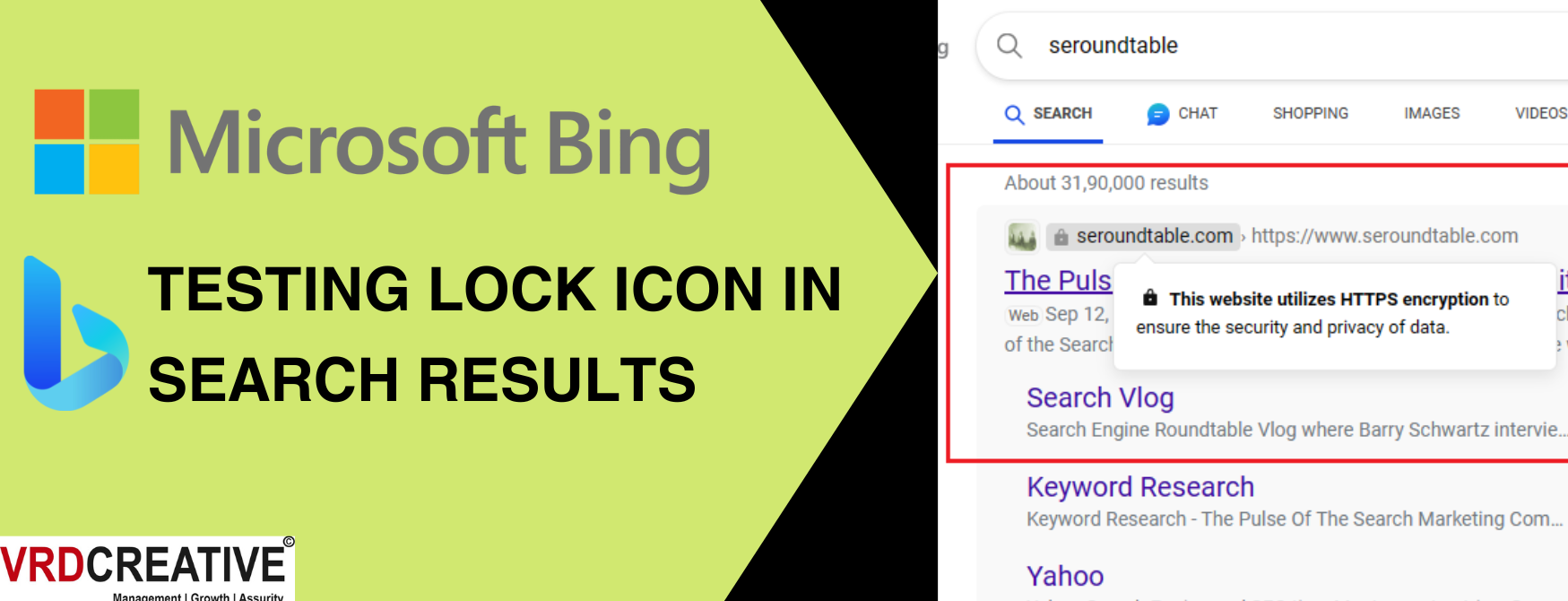 Microsoft Bing Testing Lock Icon in Search Results